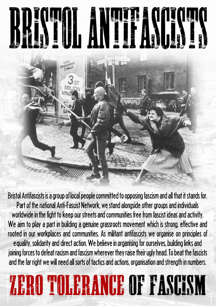 Bristol Antifascists leaflet - Front
