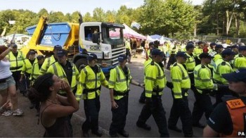Police protect the fracking industry from the public