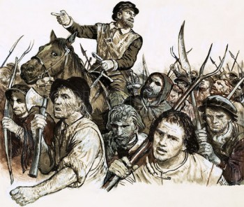 Robert Kett leading a peasants' revolt