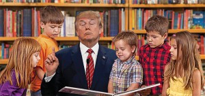 Donald Trump reads to children