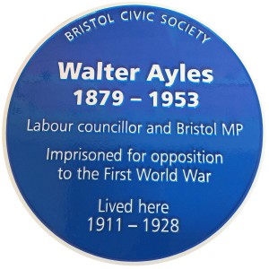 Blue Plaque For Walter Ayles 