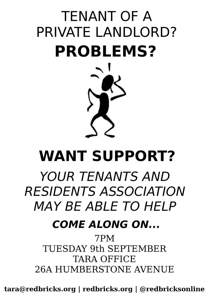 tenants of private landlords event poster