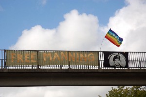 banner drop at Haverfordwest