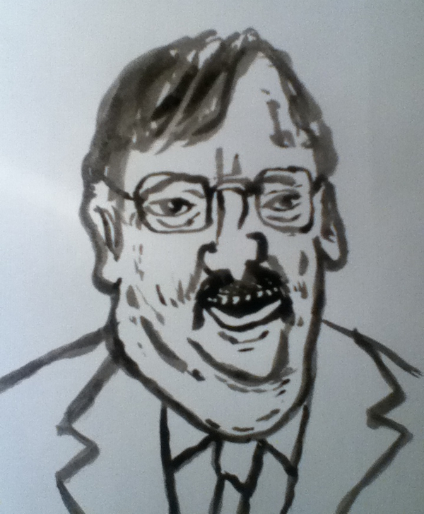 ‘Kind But Still’, Councillor Gary Hopkins, ink and brush, 2013, Jeff from Bedminster