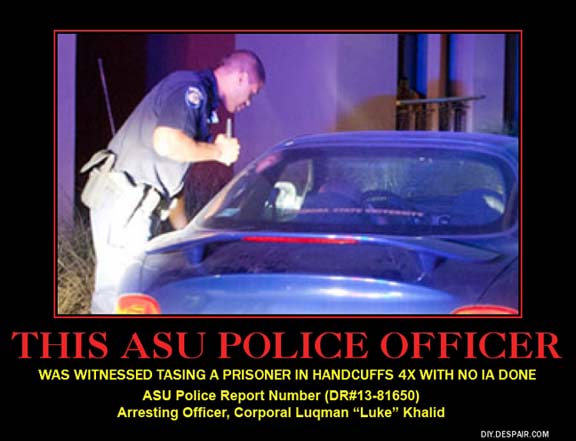 ASU Police Officer assaults prisoner