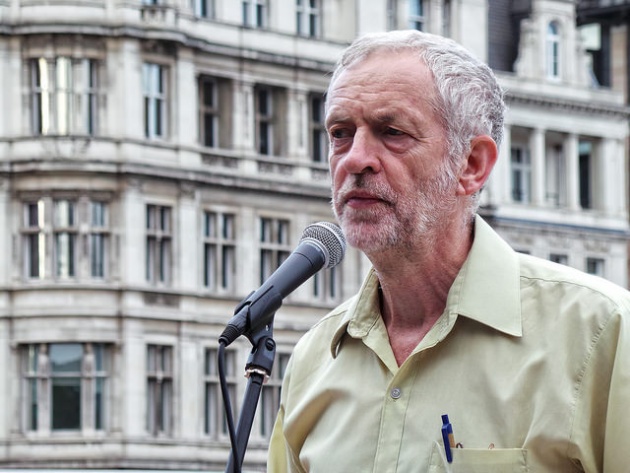 Jeremy Corbyn speaks at a demonstration in August 2014