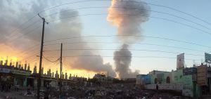 Air strike in Sana'a. Image via Wikimedia Commons.