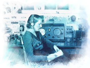 1960s woman with radio